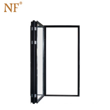 Interior Temporary Insulated Outwards Opening Bi Folding Door Security Doors Double Tempered Glass Aluminium Alloy Exterior Wall